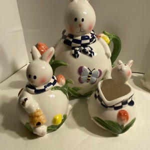 Mercuries Easter Rabbit Tea Set ~ Rabbit Shaped Tea Set - Etsy