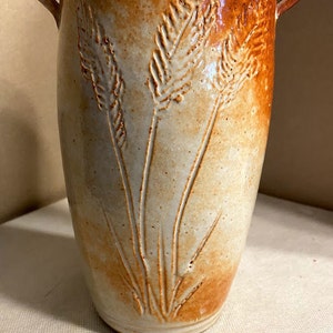 Mid-Century Design Pottery Urn with Handles Signed D. Robinson ~ Fall Autumn Harvest ~ Fall Decor