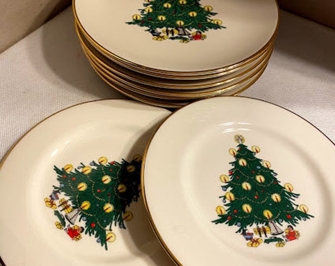 Christmas Tree Dishes Set of 6 Dessert or Salad Plates Etsy