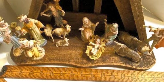 Vintage Wood Creche' With Nativity Scene Made in Italy 16x13x8 - Etsy