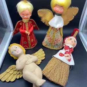 Adorno para árbol de Navidad con ángeles vintage, material surtido, para pesebre
