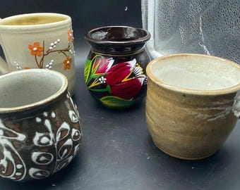 Handmade pottery mugs