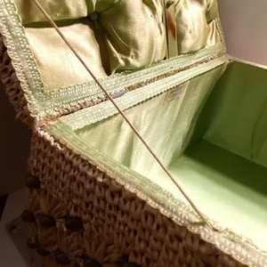 Cesta de costura Dritz antiga ~ Cesta de armazenamento de costura Scovill ~ 10x 7 x 8 ***Devido ao tamanho NÃO ELEGÍVEL para envio combinado***