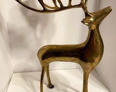 Brass votive stag Christmas Deer with votive holders Reindeer votive holder antlers