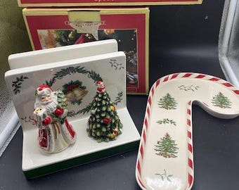 Spode Christmas Napkin Holder or Candy Cane Tray - Etsy