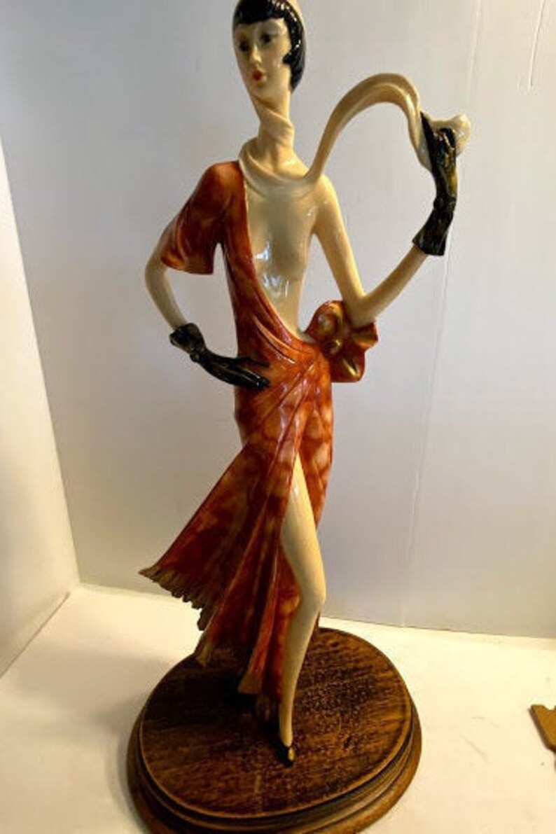 Original A. Santini Italian Sculpture of Art Deco Woman 17 Etsy