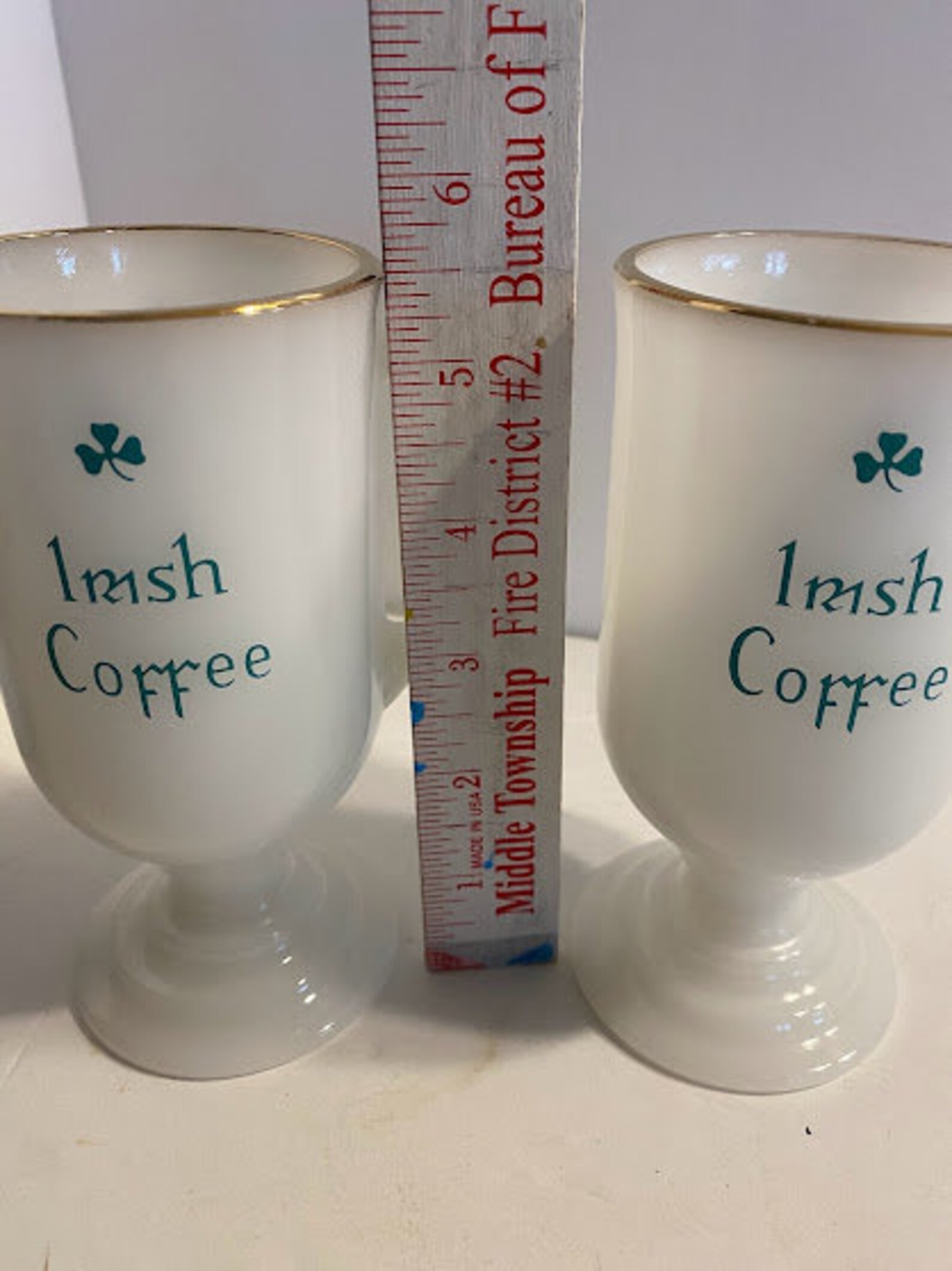 Choice Set of 2 1milk Glass Irish Coffee Mugs 2clear Glass Etsy