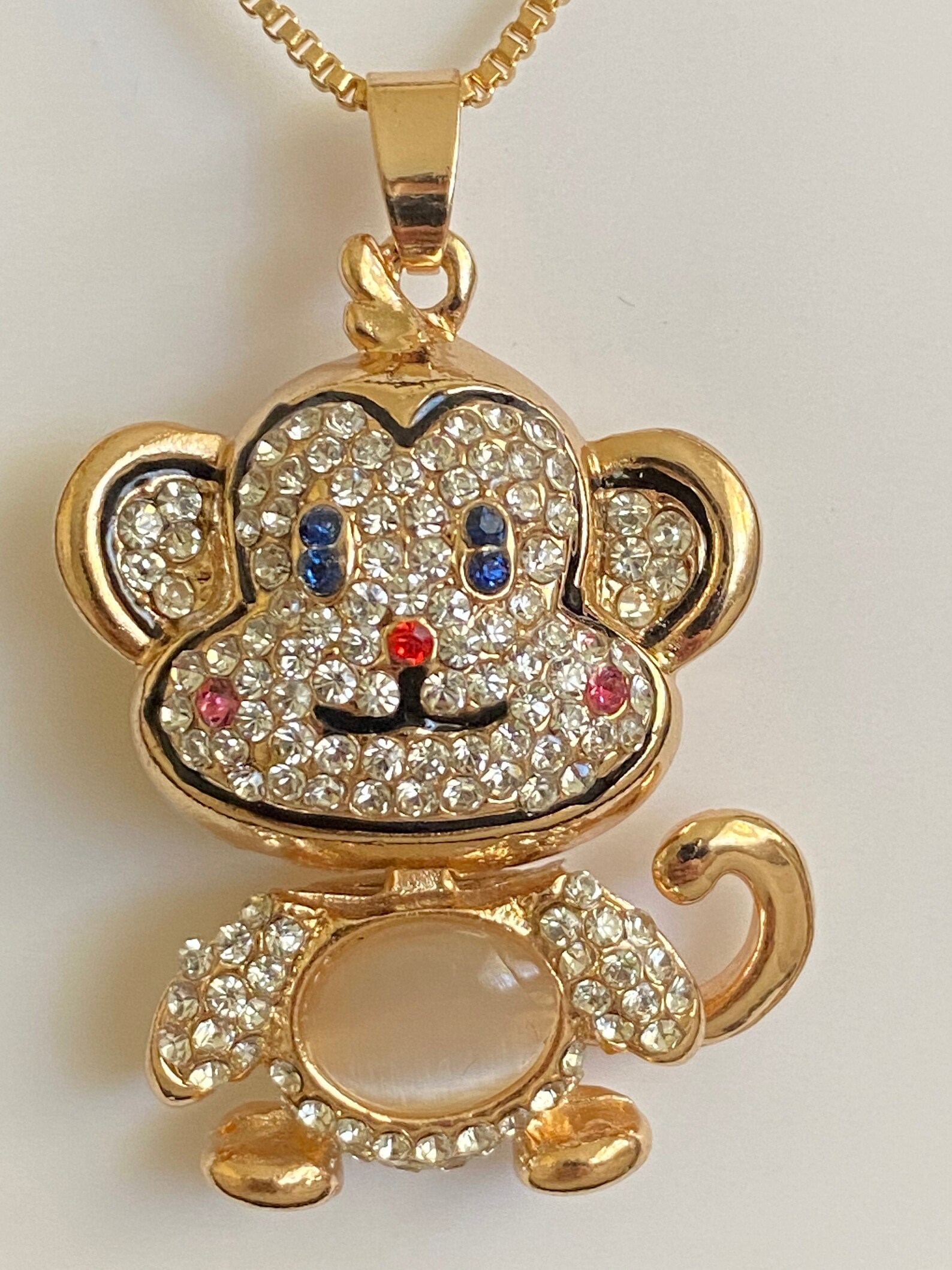 Monkey gold plated necklaces women Etsy
