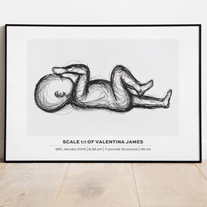 Birth Stats Poster, Baby Geburtsanzeige, Geburtsankündigung, Geburtsposter im Maßstab 1:1 | Personalisiertes Baby Poster, DIGITALER Download