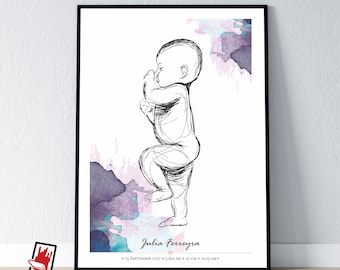 Birth Poster in Scale 1:1 | Personalized Baby Poster, Print poster