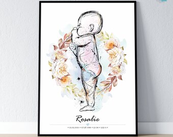 Birth Poster in Scale 1:1 | Personalized Baby Poster, DIGITAL FILE!