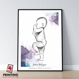 Geburtsposter im Maßstab 1:1 | Personalisiertes Baby Poster, Druckplakat