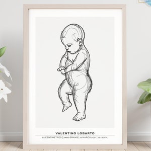 Birth Stats Poster, Baby Geburtsanzeige, Geburtsankündigung, Geburtsposter im Maßstab 1:1 | Personalisiertes Baby Poster, DIGITALE DATEI