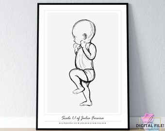 Birth Poster in Scale 1:1 | Personalized Baby Poster, DIGITAL FILE