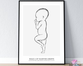 Birth Stats Poster, Baby Birth Stats, Birth Announcement, Birth Poster in Scale 1:1 | Personalized Baby Poster, DIGITAL download