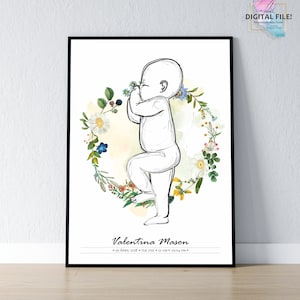 Póster de estadísticas de nacimiento, estadísticas de nacimiento del bebé, anuncio de nacimiento, póster de nacimiento a escala 1:1 / póster de bebé personalizado, archivo digital