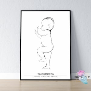 Geburtsposter im Maßstab 1:1 | Personalisiertes Babyposter, Dieses personalisierte Babyposter ist wirklich das perfekte Geschenk für Eltern. DIGITALE DATEI