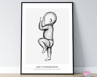 Birth Poster in Scale 1:1 | Personalized Baby Poster | Digital files