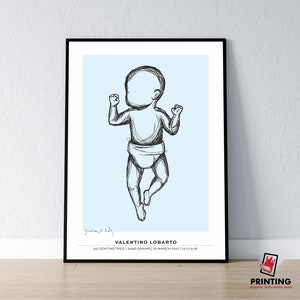 Geburtsposter im Maßstab 1:1 | Personalisiertes Baby Poster | Poster drucken lassen