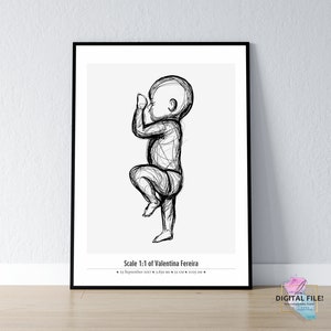 Birth Poster in Scale 1:1 | Personalized Baby Poster | Digital files