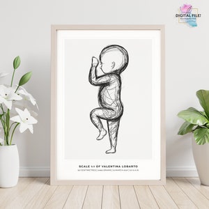 Geburtsposter im Maßstab 1:1 | Personalisiertes Baby Poster | digitale Datei