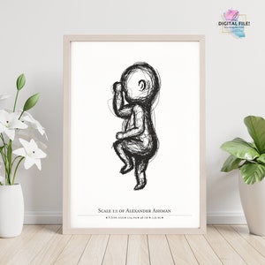 Geburtsposter im Maßstab 1:1 | Personalisiertes Baby Poster | Digitale Dateien