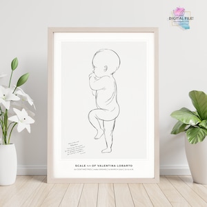 Birth Stats Poster, Baby Geburtsanzeige, Geburtsankündigung, Geburtsposter im Maßstab 1:1 | Personalisiertes Baby Poster, DIGITALE DATEI