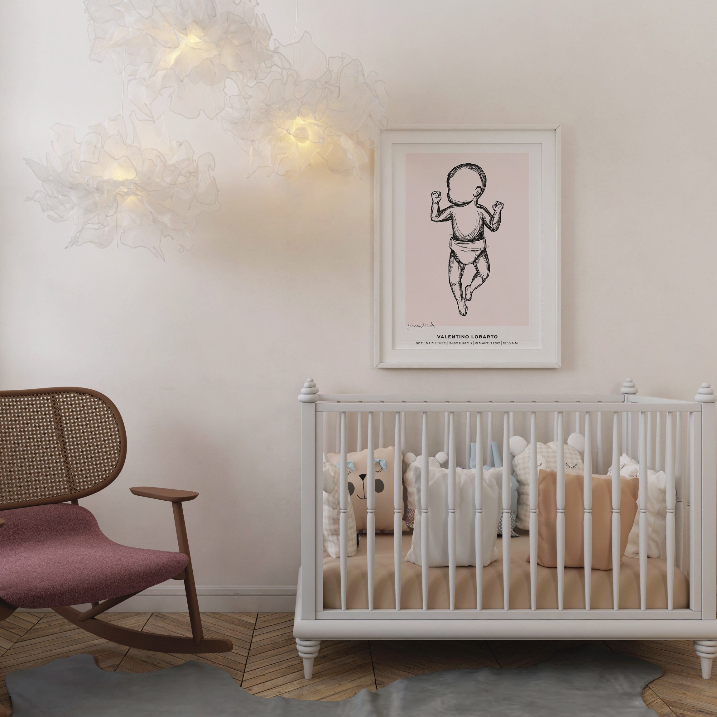 Baby Poster, Birth Poster in Scale 1:1 | Gift for Newborn | Digital ...