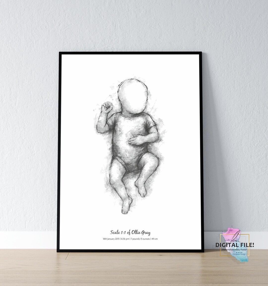 Personalized Baby Birth Stats Poster: Newborn Keepsake Art (digital ...