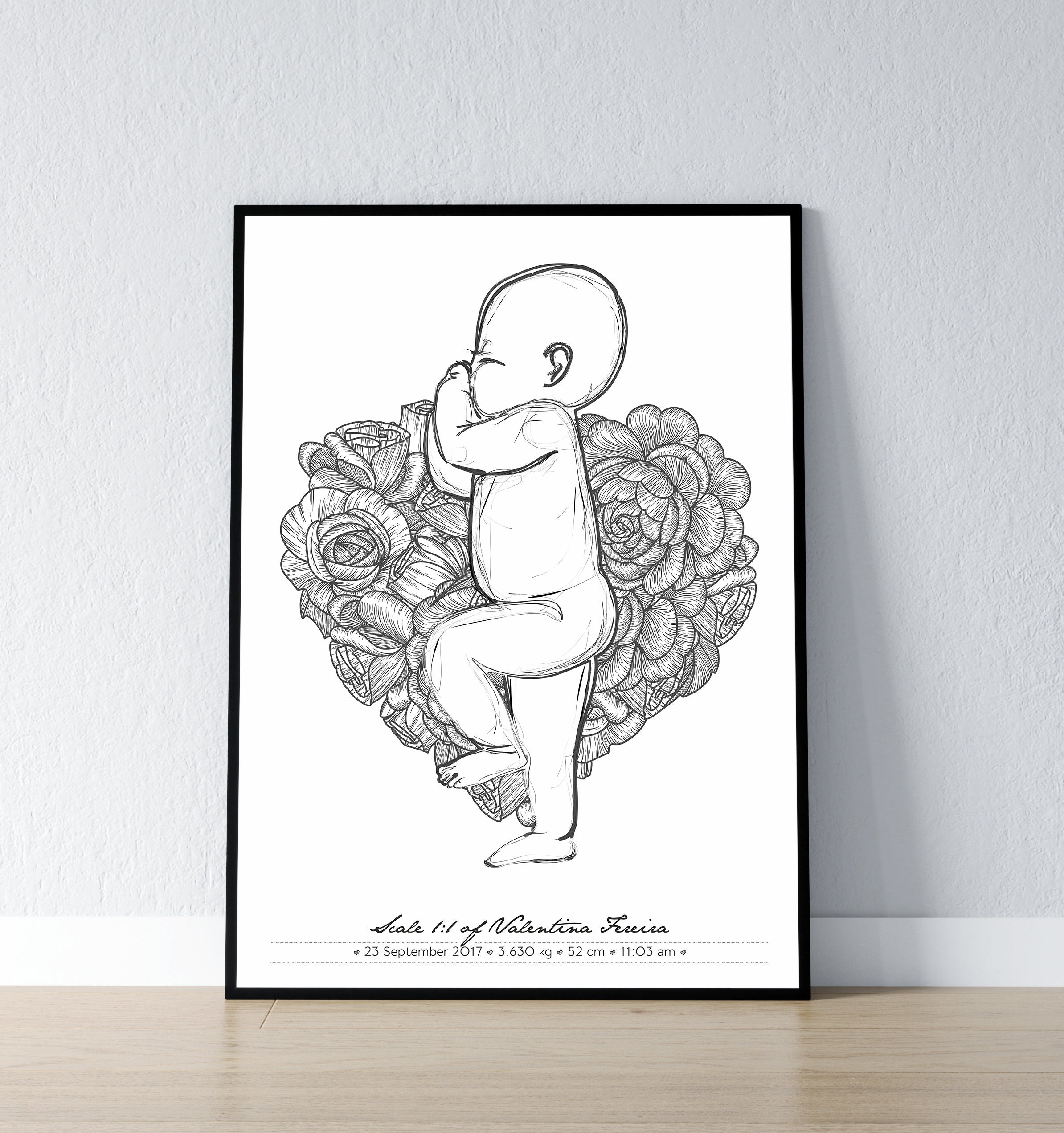 Personalized Baby Poster Birth Poster in Scale 11 digital Etsy