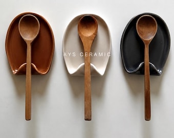 Handgjord Keramisk Skedstöd - Minimal Skedhållare - Modern Köksinredning