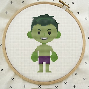 The Hulk Cross Stitch, The Hulk Stitch, Superhero Cross Stitch, Modern Cross Stitch Pattern, PDF Instant Download