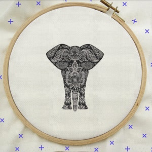 Elephant Cross Stitch, Elephant Stitch, Modern Cross Stitch Pattern, PDF Instant Download