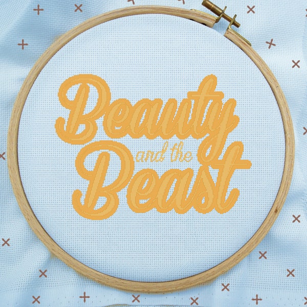 Beauty and the Beast Cross Stitch, Beauty and the Beast Stitch, Modern Cross Stitch Pattern, PDF Instant Download