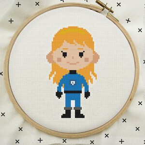 Invisible Woman Cross Stitch, Invisible Woman Stitch, Superhero Cross Stitch, Modern Cross Stitch Pattern, PDF Instant Download