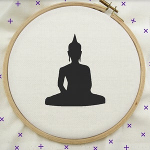 Buddha Kreuzstich, Buddha Stickvorlage, Zen Kreuzstich, modernes Kreuzstichmuster, PDF Sofort Download