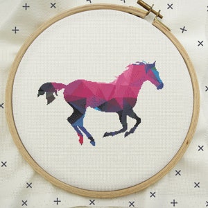 Horse Cross Stitch, Horse Stitch, Geometric Cross Stitch, Modern Cross Stitch Pattern, PDF Instant Download