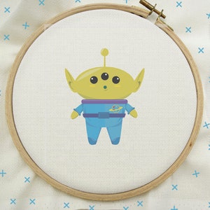 Little Green Men Cross Stitch, Little Green Men Stitch, Toy Story Cross Stitch, Modern Cross Stitch Pattern, PDF Instant Download