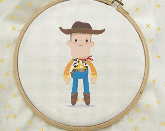 Woody Cross Stitch, Woody Stitch, Toy Story Cross Stitch, Modern Cross Stitch Pattern, PDF Instant Download