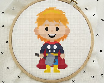Thor Cross Stitch, Thor Stitch, Superhero Cross Stitch, Modern Cross Stitch Pattern, PDF Instant Download