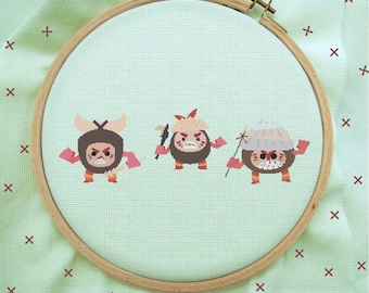 Coconut Men Cross Stitch, Coconut Men Stitch, Moana Cross Stitch, Modern Cross Stitch Pattern, PDF Instant Download