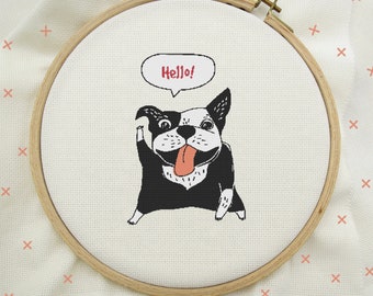 Chien Bouledogue Au Point De Croix - Le Point De Croix De Martine