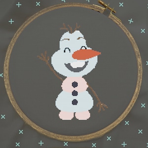 Olaf Cross Stitch, Olaf Stitch, Frozen Cross Stitch, Frozen Stitch, Modern Cross Stitch Pattern, PDF Instant Download