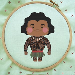 Maui Cross Stitch, Maui Stitch, Moana Cross Stitch, Moana Stitch Modern Cross Stitch Patroon, PDF Instant Download