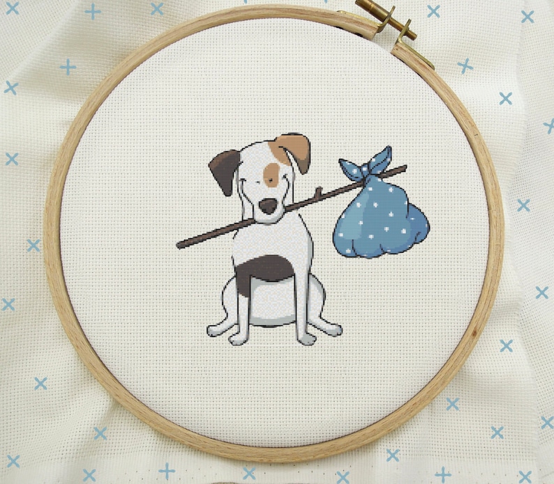 Modern Cross Stitch Pattern PDF Instant Download Dog Stitch Dog Cross Stitch