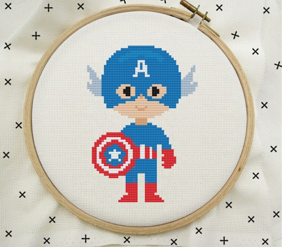 Captain America Cross Stitch Captain America Stitch Etsy Australia