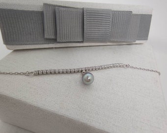 Bracelet en argent 925 avec perle d'akoya