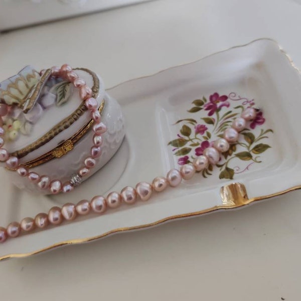 Bracelet fait main en perle de culture d'eau douce forme baroque