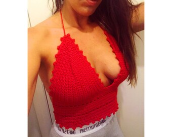 Crochet Bobble Fringe Bralet