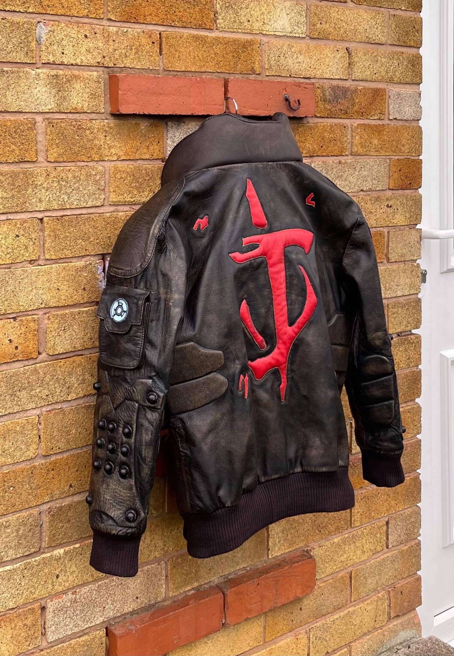 Image of street-star Battle Punk Leather Jacket Mens Halloween Cosplayer Costume Real Distressed Brown Coat/Xs-5X & Customisation